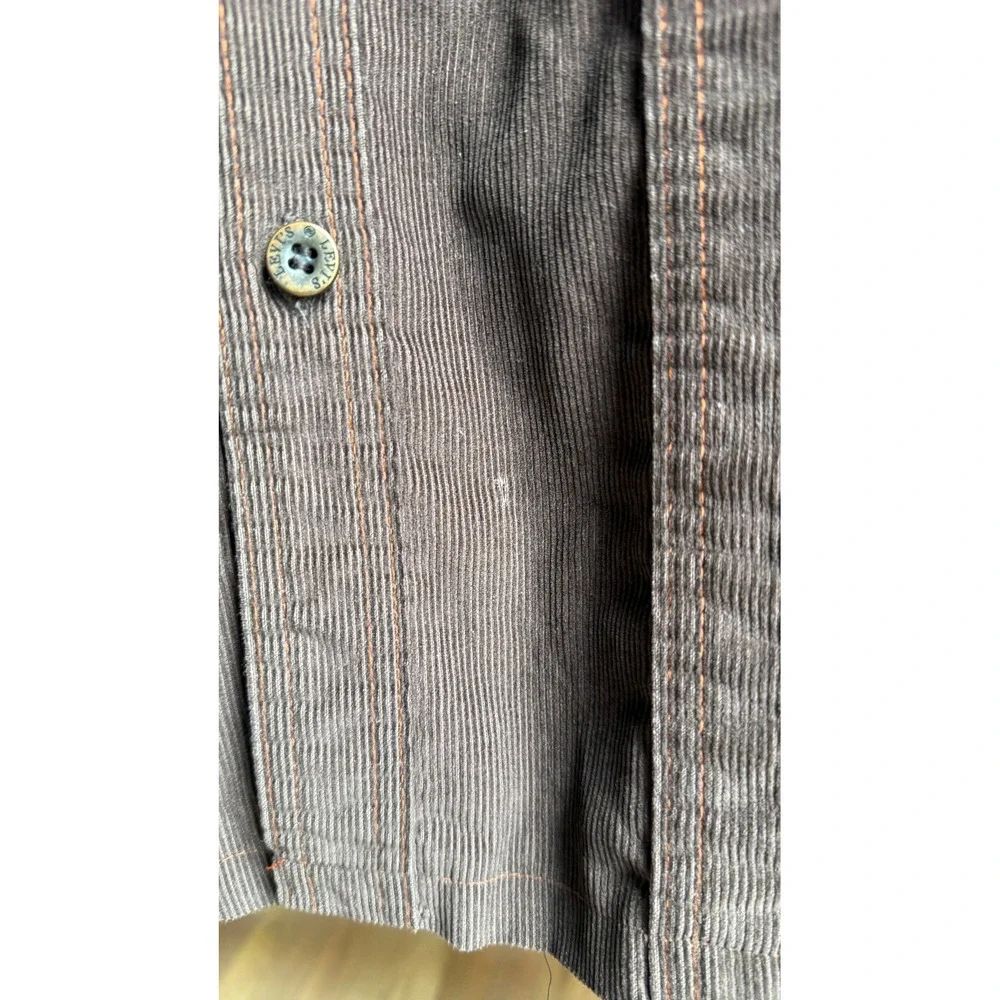 Vintage Levis Panatela Tops Brown Corduroy Shirt Jacket Orange Tab 70s Mens L - Picture 10 of 16